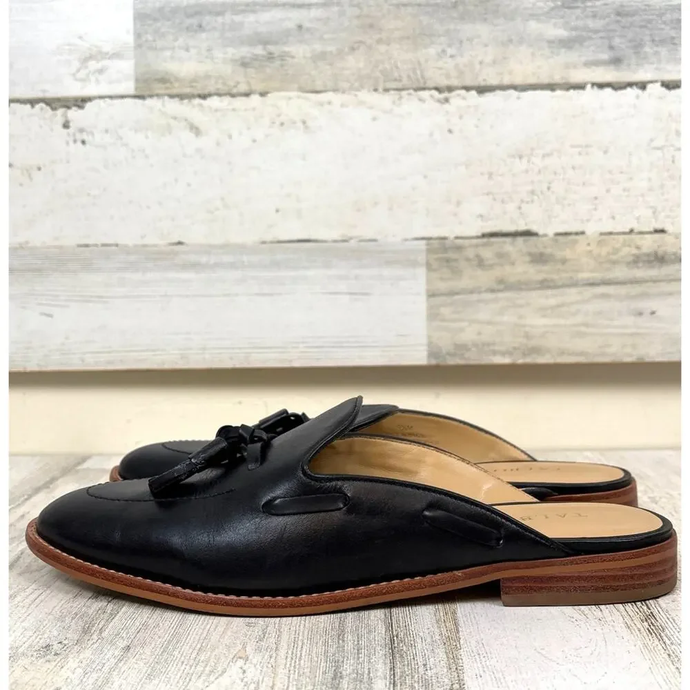 Talbots Leighton Black Leather Loafers Womens 9.5 Slip On Dress Shoes